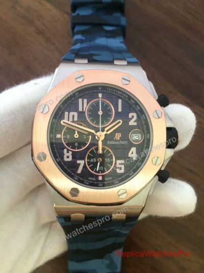 Replica Audemars Piguet Blue Camouflage Royal Oak Offshore Watch 072925